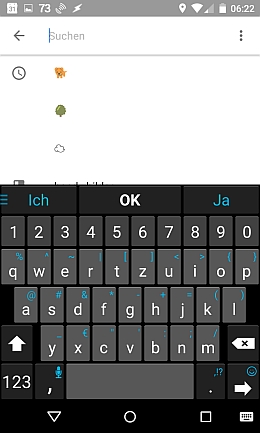 Suchfenster in der Android Fotoapp