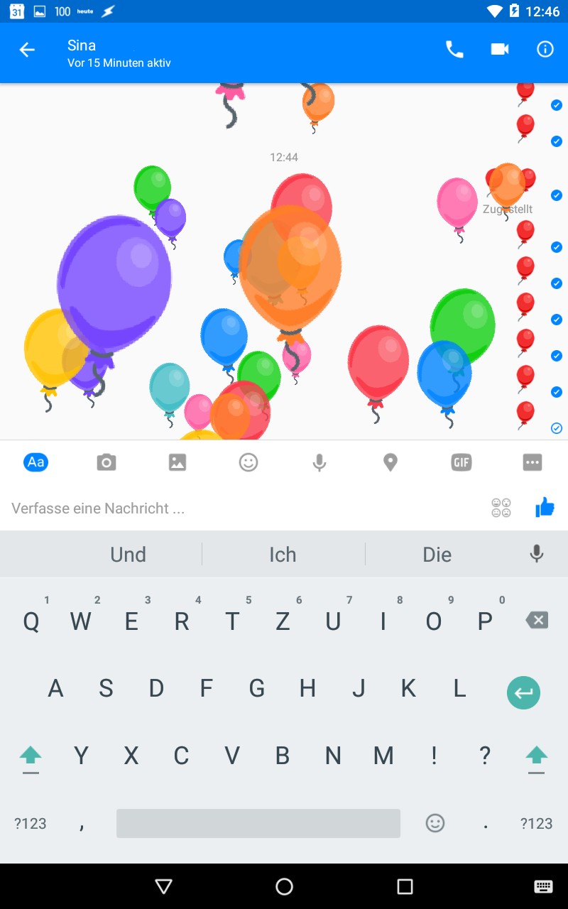 Ein Bildschirm voller Luftballons