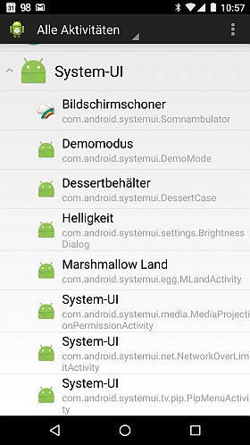 Activity Launcher geöffnetem System-UI