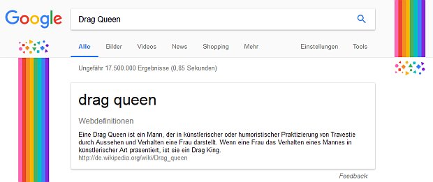 Google Suchergebniss im Pride Monat