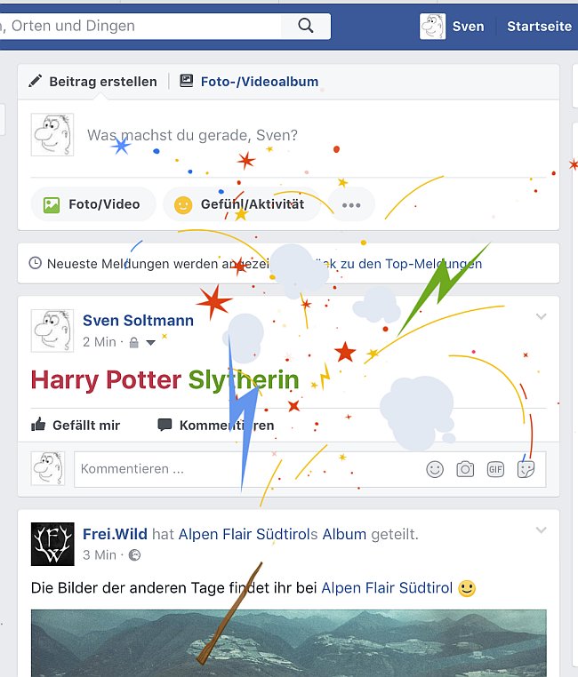 Harry Potter Referenz in Facebook