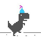 Dino mit Partymütze