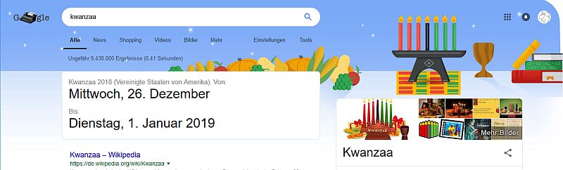 Das Kwanzaa Fest 2018 bei Google