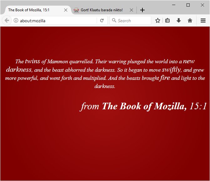 Kapitel aus dem Book of Mozilla