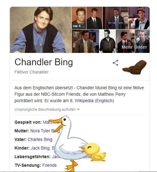 Google Suche nach Chandler Bing