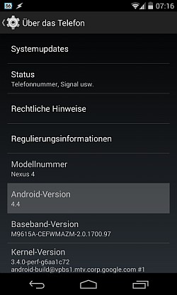 Android Version 4 - mehrfach antippen