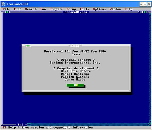 Screenshot der Free Pascal IDE