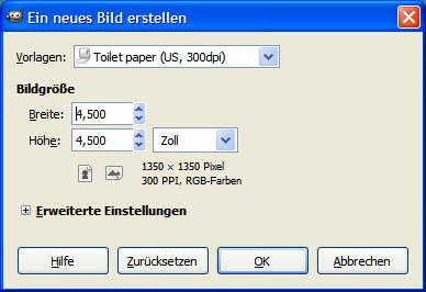 Papierauswahl mit Toilettenpapier