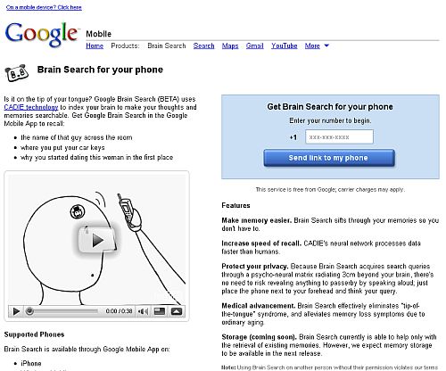 Screenshot Googles Brainsearch