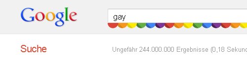 Suchergebniss mit Regenbogenfarben