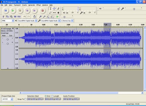 Screenshoot von Audacity