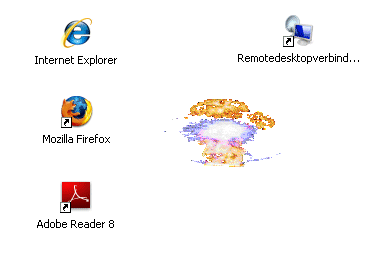 Desktop mit Explosion